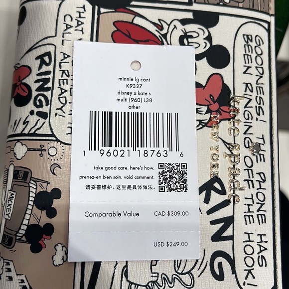 Kate Spade Disney X Kate Spade New York Mickey Mouse Large Continental Wallet - Picture 9 of 16